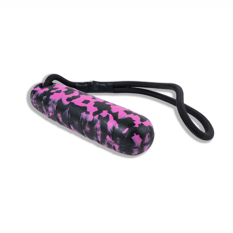 Load image into Gallery viewer, EVA Foam Bumper Dog Toy with Rope Handle, Floating Water Retrieval Toy, Tug &amp; Fetch Training, High Visibility Pink, Green or Orange
