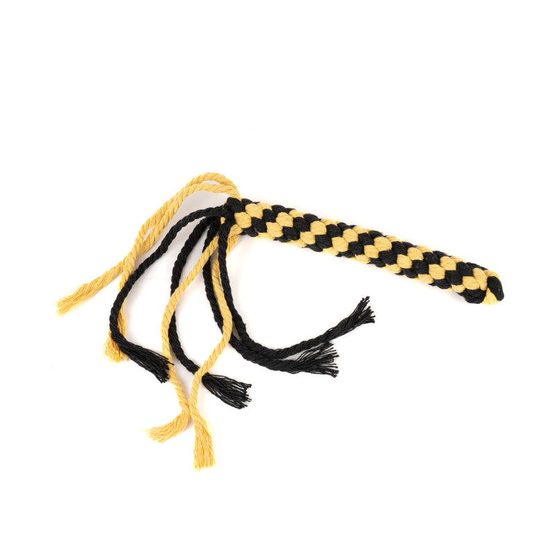 Load image into Gallery viewer, Bright Rope Dog Tug Toy with Loop End - Flirt Pole or Leash Attachment - Yellow &amp; Green Interactive Play Toy
