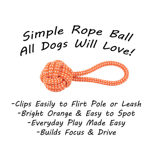 3 Pack Rope Dog Lure Toy Bundle – Tug & Chase Training Toys – Flirt Pole Attachment Toys – Rope Tug, Lure and Ball Set for Active Dogs