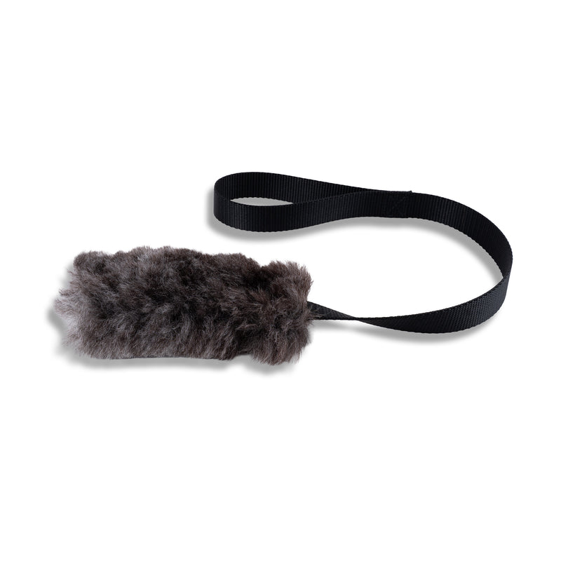 Load image into Gallery viewer, Genuine Sheepskin Tug Toy for Puppies and Small Dogs, Training, Engagement Toy - 20" Handle
