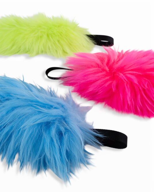 Sheepskin Dog Tug Reward Toy - Single Handle, Three Sizes - Hi-Visibility Colors