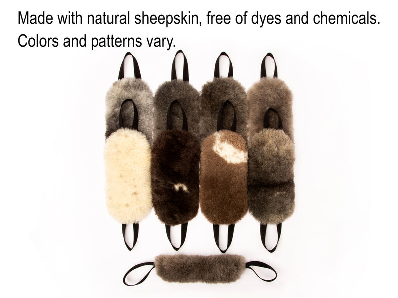 Load image into Gallery viewer, Sturdy Sheepskin Dog Tug with Handles and Replaceable Squeaker Pocket - Interactive Training &amp; Motivation Toy
