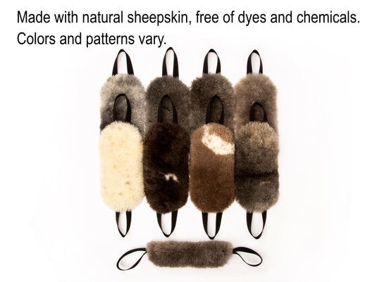 Sturdy Sheepskin Dog Tug with Handles and Replaceable Squeaker Pocket - Interactive Training & Motivation Toy